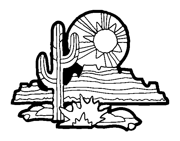Desenho de Deserto do Colorado para Colorir