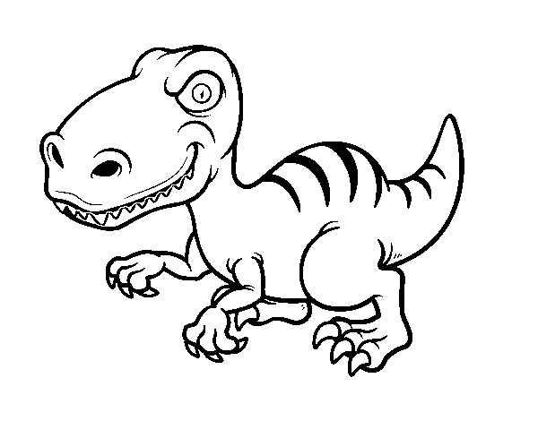 Desenho de Dinossauro velociraptor para Colorir