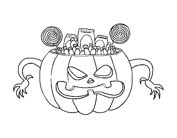 Desenho de Doces do Halloween para Colorir