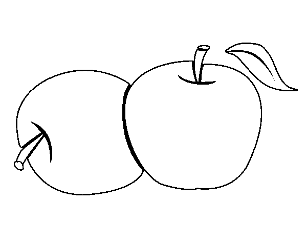 Desenho de Dois maçãs para Colorir
