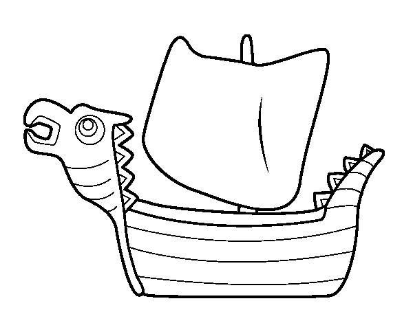 Desenho de Drakken, barco viking para Colorir