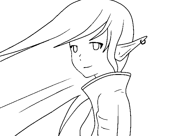 Desenho de Elfo fêmea para Colorir