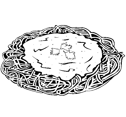 Desenho de Esparguete com queijo para Colorir