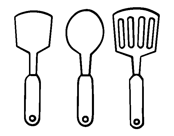 Desenho de Espátulas de cozinha para Colorir