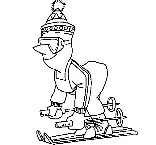 Desenho de Esquiador abrigado para Colorir