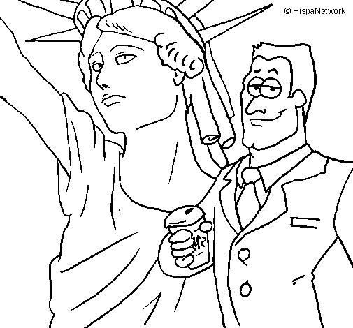 Desenho de Estados Unidos da América para Colorir