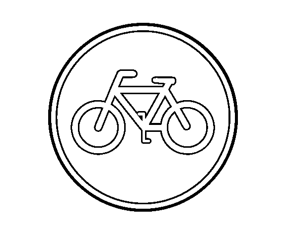 Desenho de Estrada reservada para os ciclos para Colorir