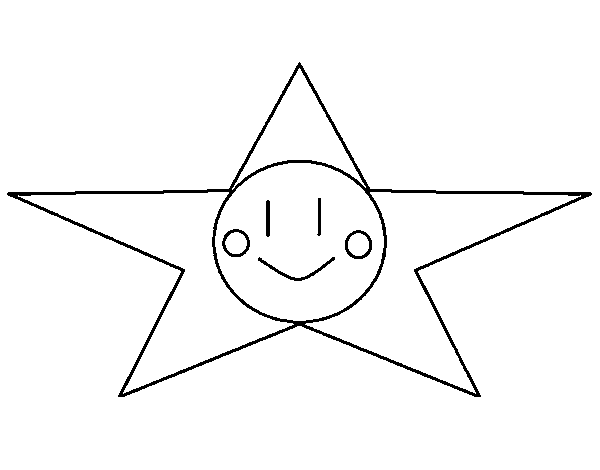 Desenho de Estrela sorridente para Colorir