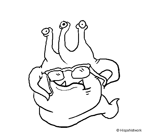 Desenho de Extraterrestre com óculos para Colorir