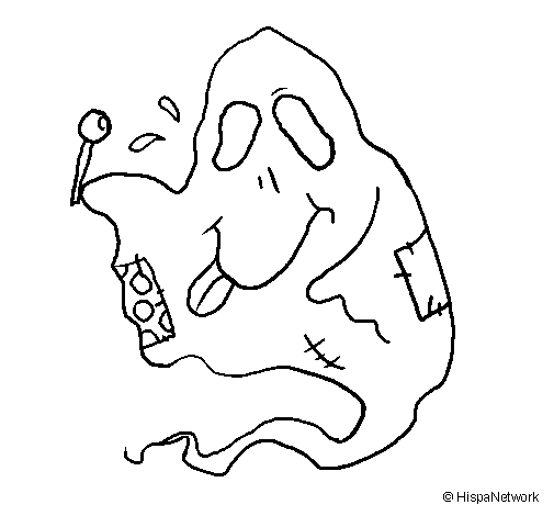 Desenho de Fantasma guloso para Colorir