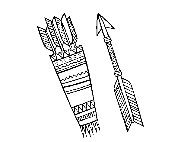 Desenho de Flechas indianas para Colorir