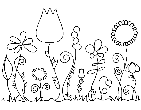 Desenho de Flores da floresta para Colorir