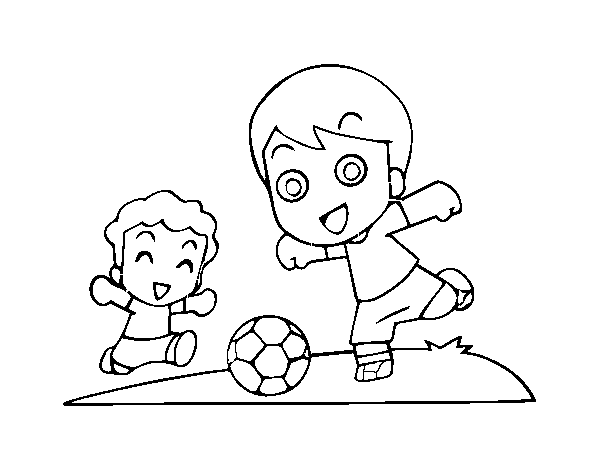 Desenho de Futebol durante o recreio para Colorir