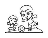 Dibujo de Futebol durante o recreio