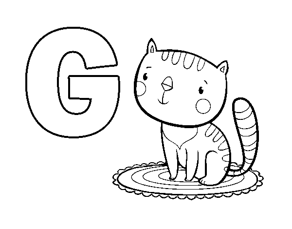Desenho de G de Gato para Colorir