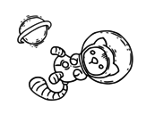 Desenho de Gatito astronauta para colorear