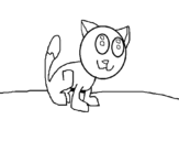 Desenho de Gatito entranhado para colorear