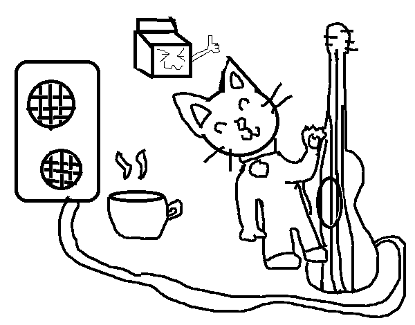Desenho de Gato roqueiro para Colorir