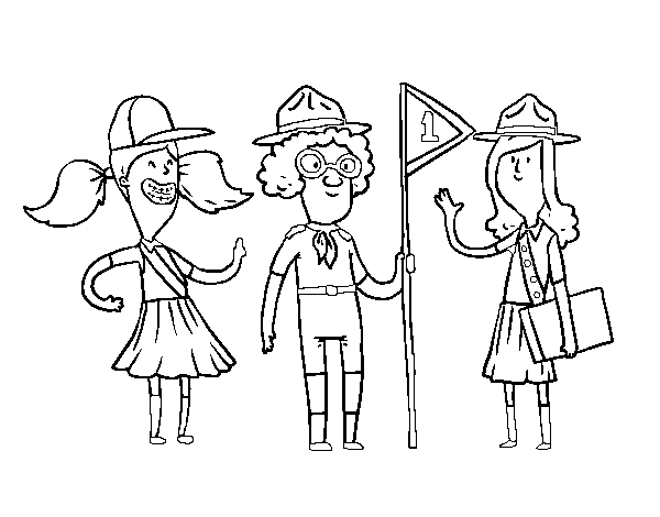 Desenho de Girl Scouts para Colorir