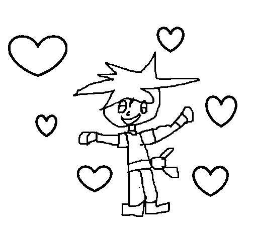 Desenho de Goku amor para Colorir