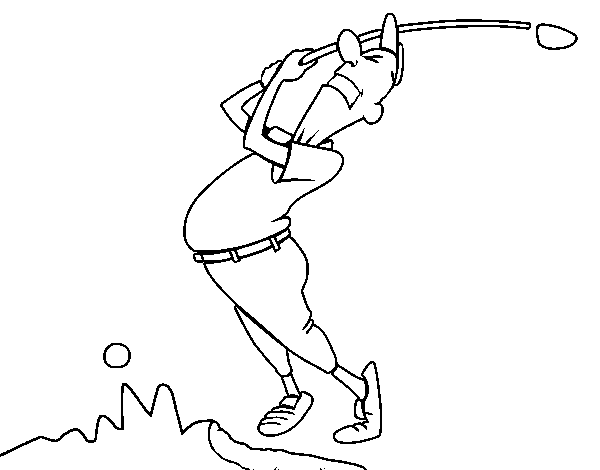 Desenho de Golfista para Colorir