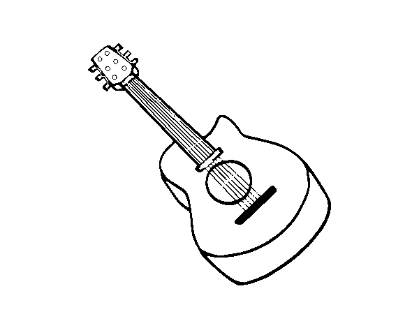 Desenho de Guitarra flamenca para Colorir