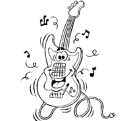 Desenho de Guitarra para Colorir