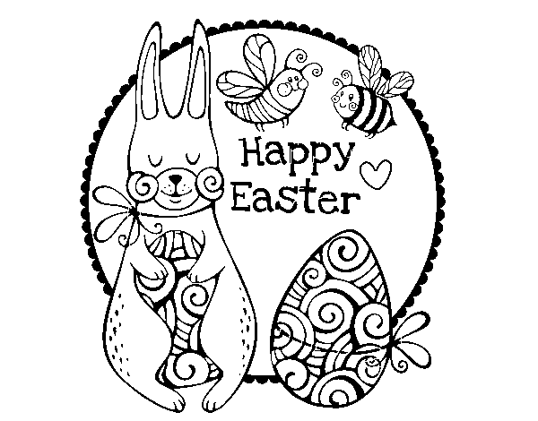 Desenho de Happy Easter para Colorir