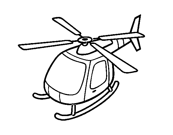 Desenho de Helicóptero voando para Colorir