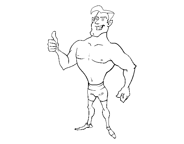 Desenho de Homem em traje de banho para Colorir
