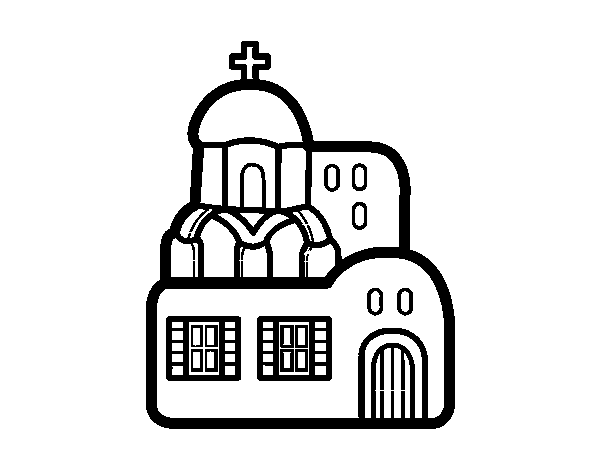 Desenho de Igreja para Colorir