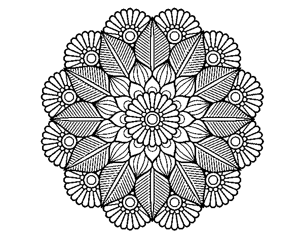 Desenho de Jardim vegetal de mandala para Colorir