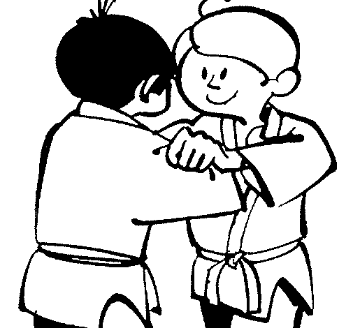 Desenho de Judo amistoso para Colorir