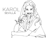 Desenho de Karol Sevilla de Soy Luna para colorear