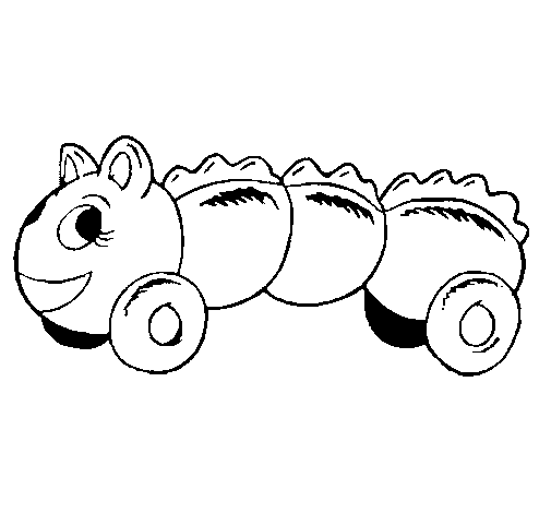 Desenho de Lagarta em rodas para Colorir
