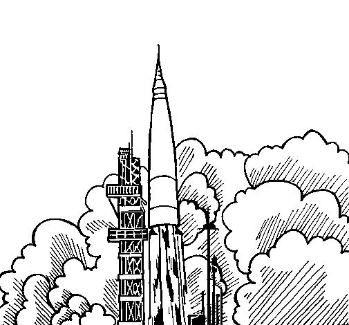 Desenho de Lançamento foguete para Colorir