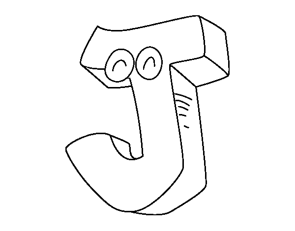 Desenho de Letra J para Colorir