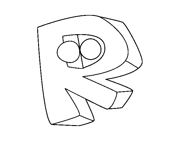 Desenho de Letra R para Colorir
