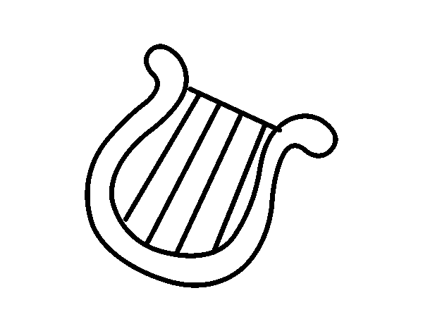 Desenho de Lira instrumento musical para Colorir