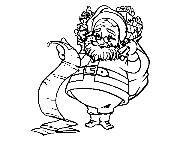 Desenho de  Lista de Papai Noel para Colorir