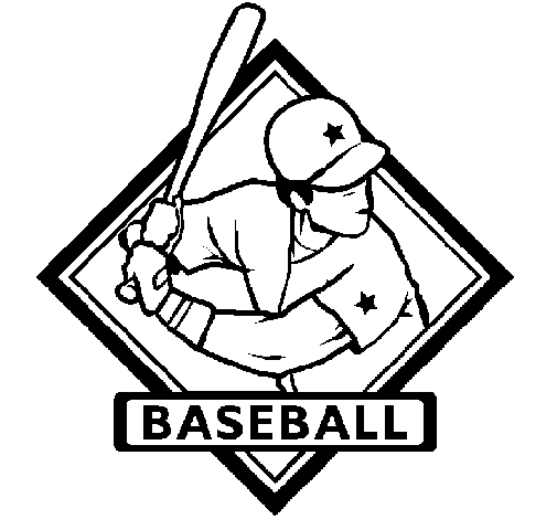 Desenho de Logo de basebol para Colorir