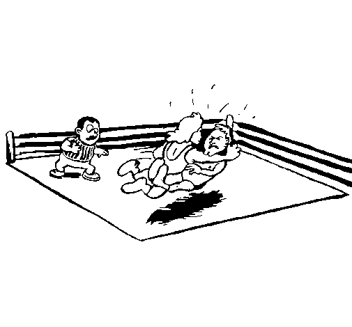 Desenho de Luta no ring para Colorir