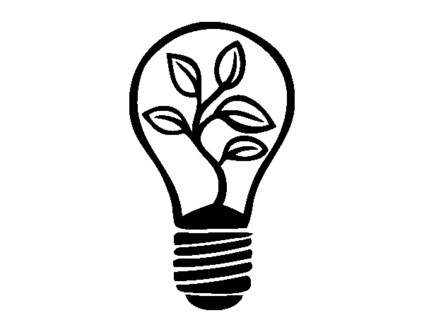 Desenho de Luz lâmpada ecológica para Colorir