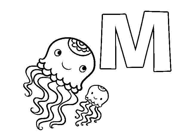 Desenho de M de Medusa para Colorir