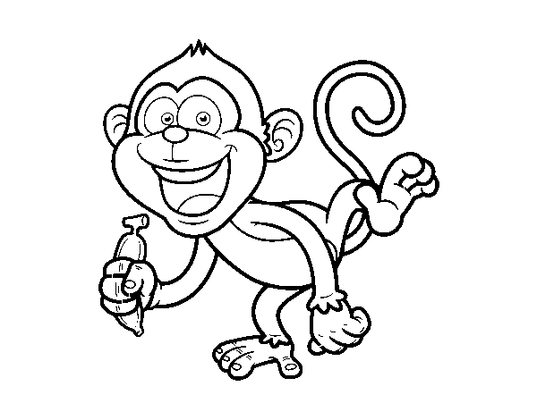 Desenho de Macaco-prego para Colorir