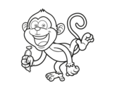 Desenho de Macaco-prego para colorear