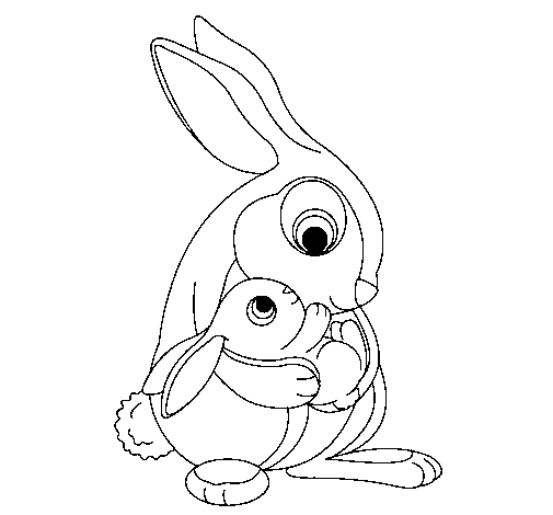 Desenho de Mãe coelho para Colorir