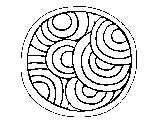 Desenho de Mandala circular para Colorir