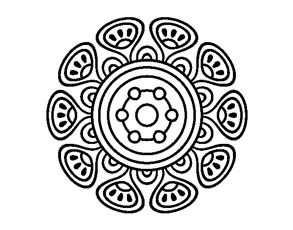 Desenho de Mandala crescimento vegetal para Colorir