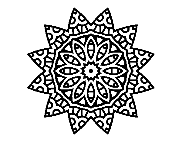 Desenho de Mandala estrela para Colorir